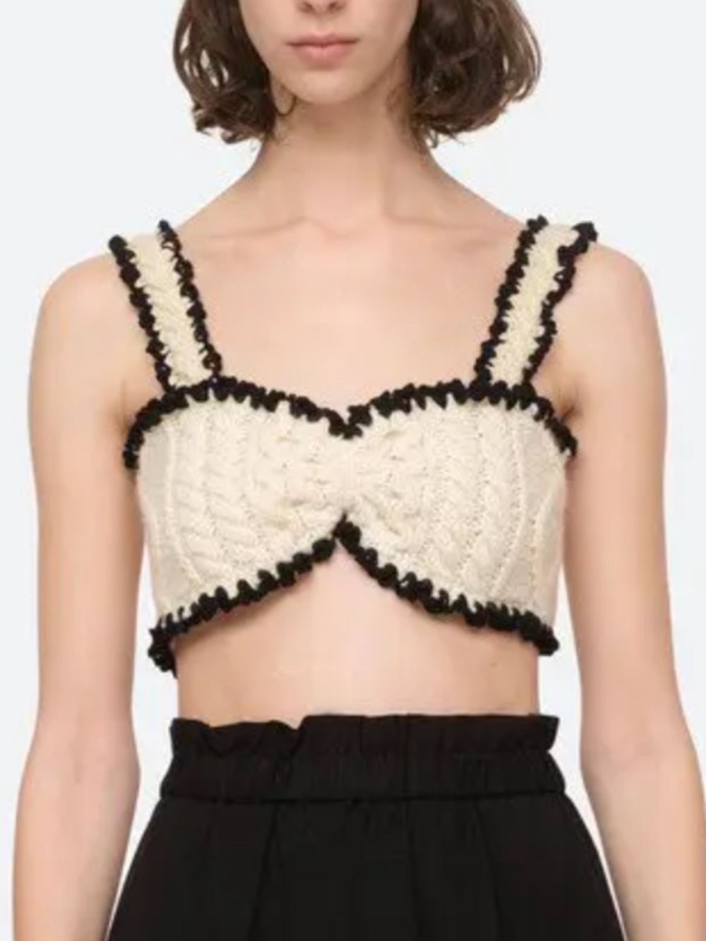 Sea NY Ferdi Fisherman Hand Crochet Top, Size Medium